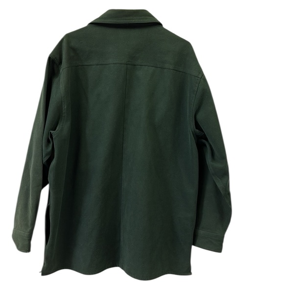 Levis Cotton Sueded Forest Green Double Pocket Utility Jacket Shacket Shirt XL - Picture 4 of 11